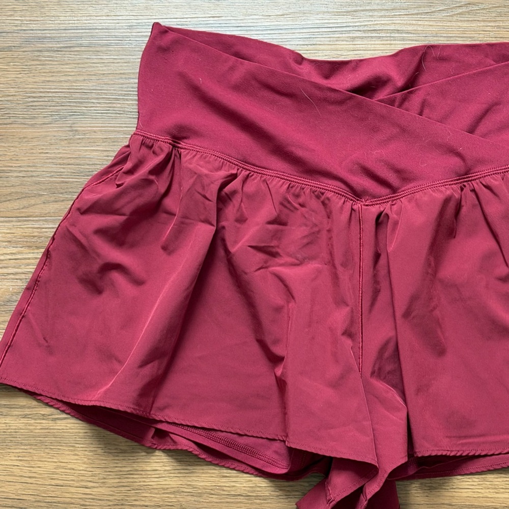 OFFLINE BY AERIE red high waisted running shorts